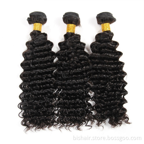 1/3/4 bunch Brazilian hair deep wavy hair bunch 100% real human hair Remy wig 8-30 inch without knots and no shedding wholesale
